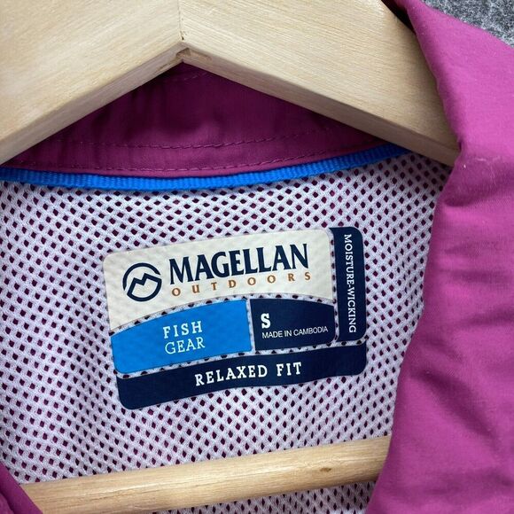 Magellan Shirt Women S Small Purple Button Up Collared Long Sleeve Pockets - Picture 5 of 9